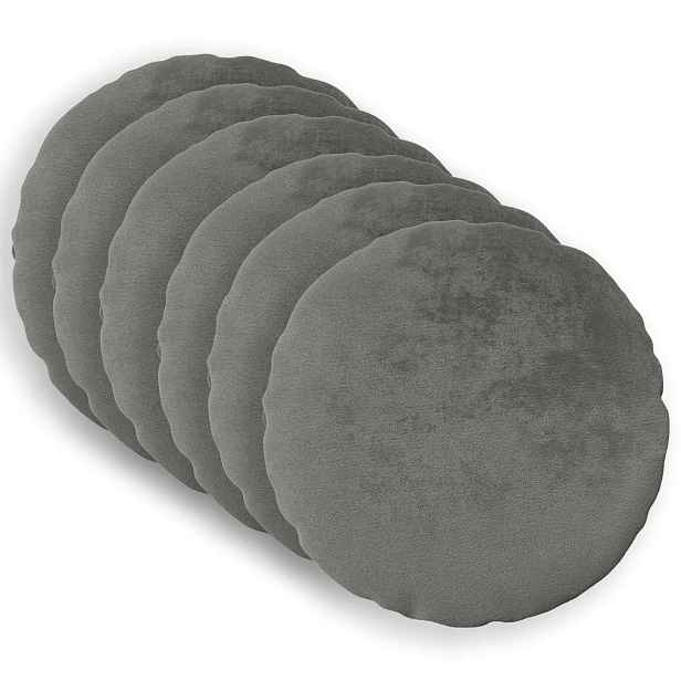 vidaXL Povlak na polštář 6 ks HEERLEN Tmavě šedá Průměr 50 cm Flanel