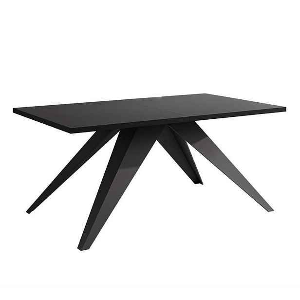 Idohome JÍDELNÍ STŮL XANDRO rozkládací 140/80/76 cm s kovovou podnoží, černý