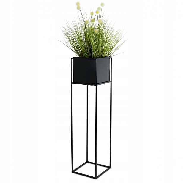 Moderní držák na květináč stojan černý 90 cm loftový stojan