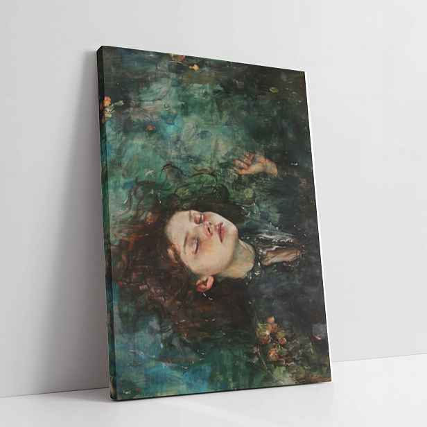 Obraz na plátně žena v rybníku, květiny leknín do pokoje, obýváku 60x80