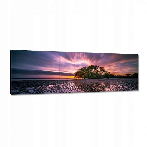 Obrazy 150x50 Krásná fialová krajina