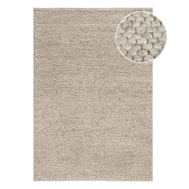 Světle šedý ručně tkaný koberec s příměsí vlny 80x150 cm Minerals – Flair Rugs