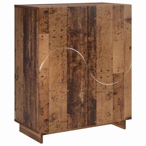 vidaXL Botník 73 x 38 x 87,5 cm Kompozitní dřevo Staré dřevo