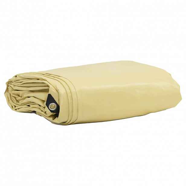 vidaXL Plachta 650g / m² Béžová 4 x 8 m Plátno s PVC povrchovou úpravou
