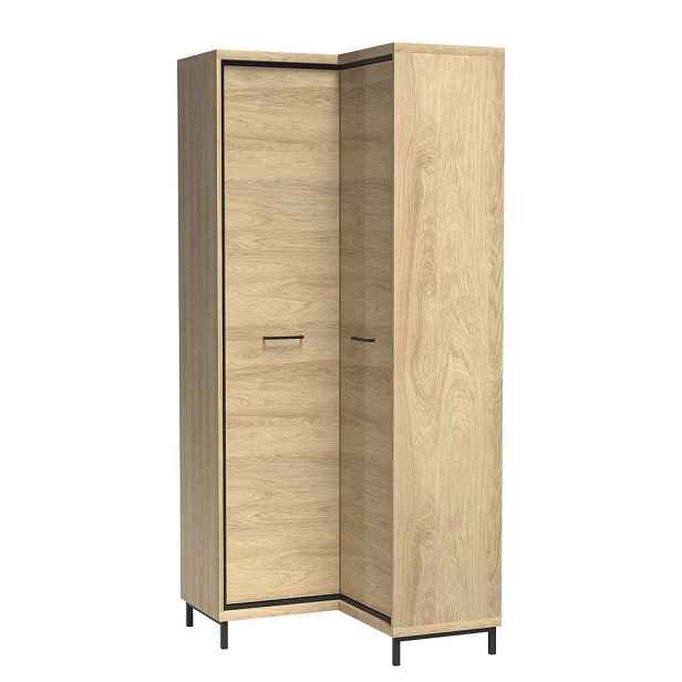 MASSENO ŠATNÍ SKŘÍŇ S OTOČNÝMI DVEŘMI SYNDRA, 102,5/197/58 cm 2dveřová, dekor dub