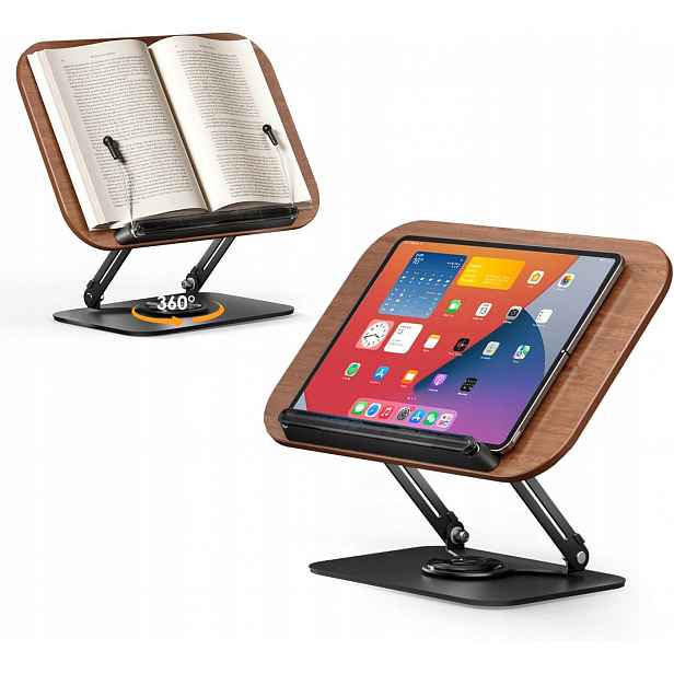 Podstavec na knihu notebook tablet Stojan SupeDesk dřevěný otočný o 360°