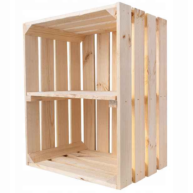 Přírodní skříňka s policí z dřevěných desek krabička 50x40x30
