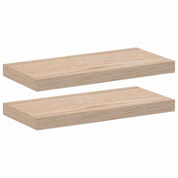 vidaXL Plovoucí police 2 ks 50 x 23,5 x 4 cm kompozitní dřevo