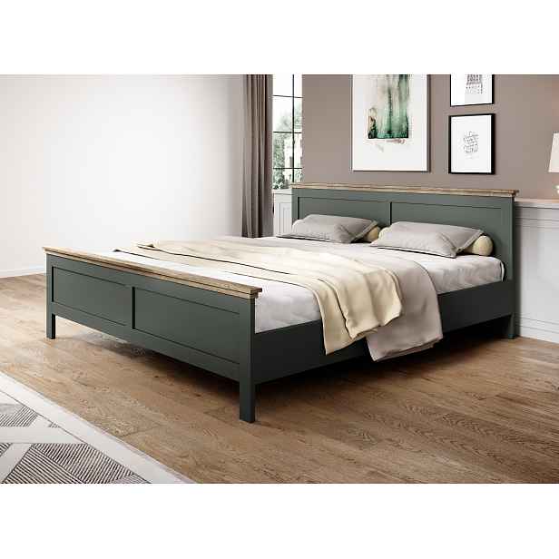 JEJUDO postel 160x200, zelená/dub lefkas