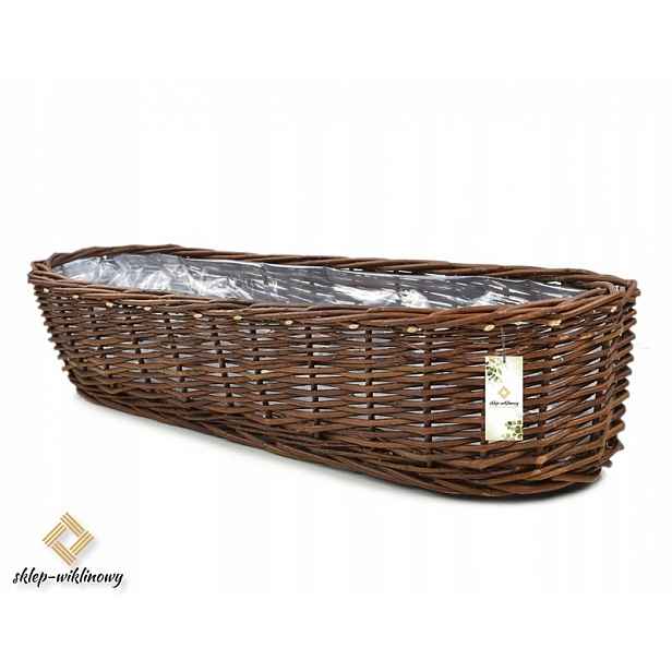 Květináč proutěný na květiny bylinky Obalka Korytko Květináč Krabice 80 cm