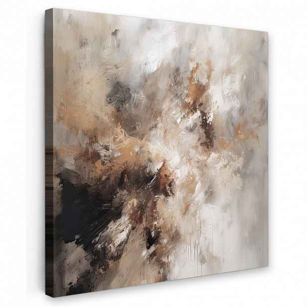 MuchoWow OBRAZ NA PLÁTNĚ Barva - abstraktní - béžová - umění 20x20 cm