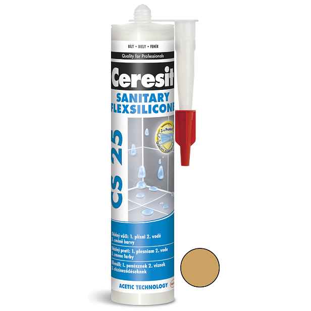 Tmel silikonový sanitární Ceresit CS 25 toffi 280 ml