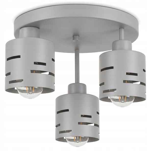 Stropní Svítidlo Lustr Stropní Svítidlo 3xE27 Šedá Cementová Urban Gray Laser Loft