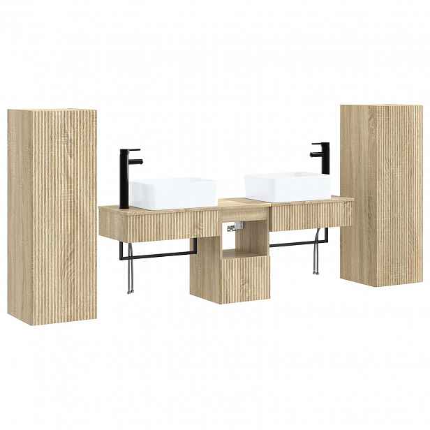 vidaXL Sada koupelnového nábytku 5 ks Dub sonoma 33 x 34,5 x 100 cm