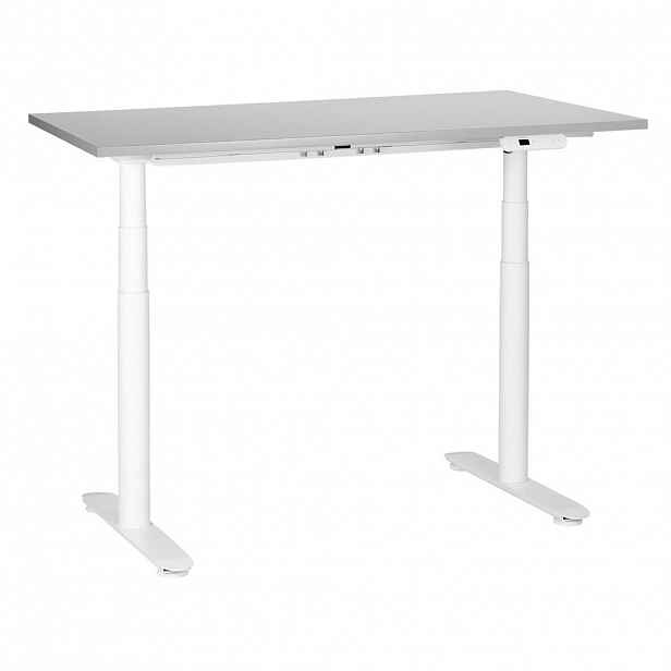 Beliani PSACÍ STŮL šedobílý 120/72 cm elektrický výškově nastavitelný Destin IV