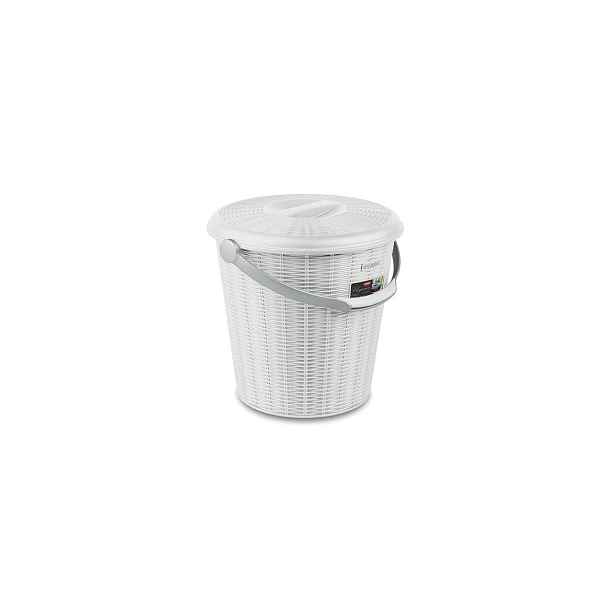 STEFANPLAST Odpadkový koš Elegance 10 l, s víkem, bílý