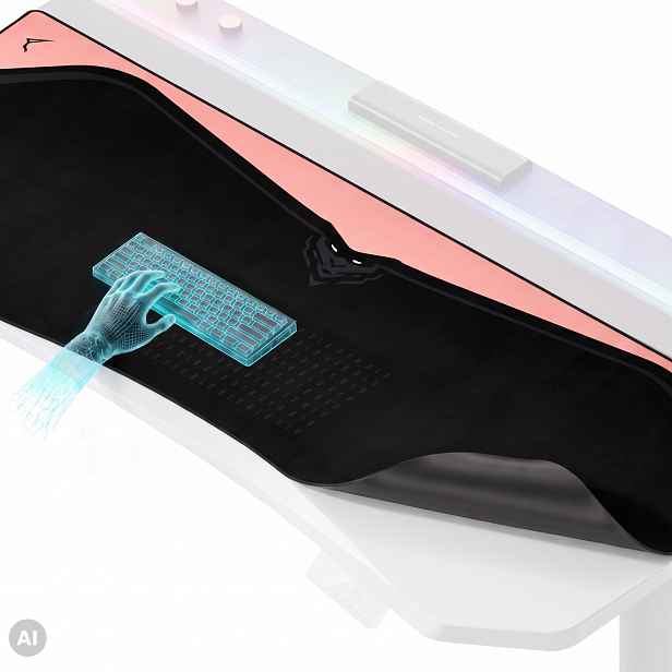 Velká herní podložka na stůl, černo-růžová, 160x60 cm: Diablo X-Forge Black Akira Pink