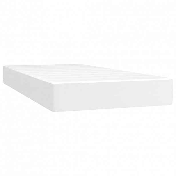 vidaXL Taštičková matrace střední tvrdost bílá 90 x 200 x 20 cm umělá kůže