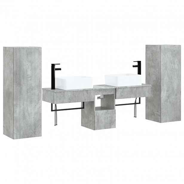 vidaXL Sada koupelnového nábytku 5 ks Betonově šedá 33 x 34,5 x 100 cm