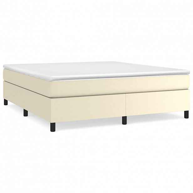vidaXL Box spring postel s matrací krémová 160x200 cm umělá kůže
