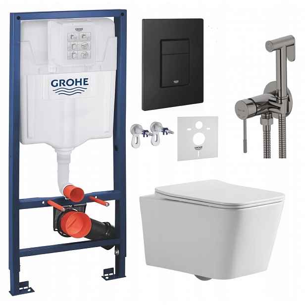 Wc Set Stelaz Grohe Wc Mísa Tornado Tlačítko baterie grafit