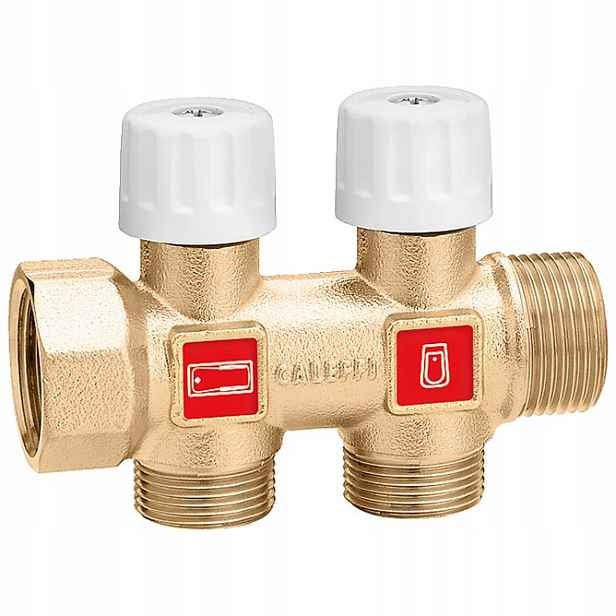 Caleffi 354052 Rozdělovač 2-okruhový G 3/4 s uzavíracími ventily