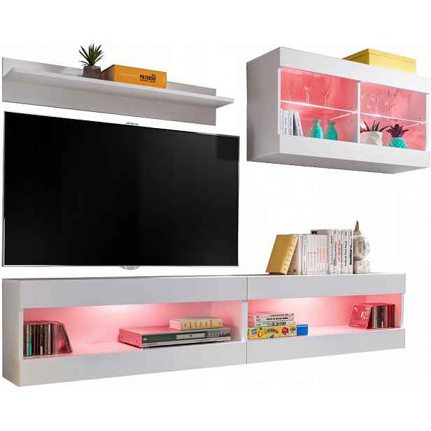 Sada nábytku Rtv Tivoli SET6 Bílá/Bílá, Rgb Led