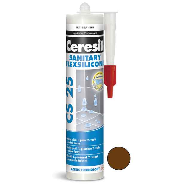 Tmel silikonový sanitární Ceresit CS 25 chocolate 280 ml
