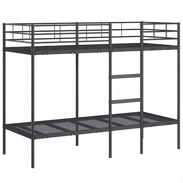 vidaXL Patrová postel bez matrace černá 80x200 cm ocel