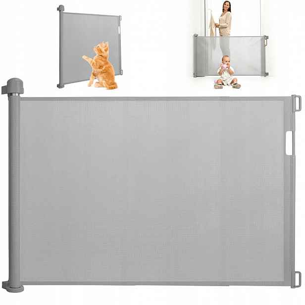 Brána Pro Psa Roztahovatelná Bezpečnostní Zábrana 87x180CM Síťovaná