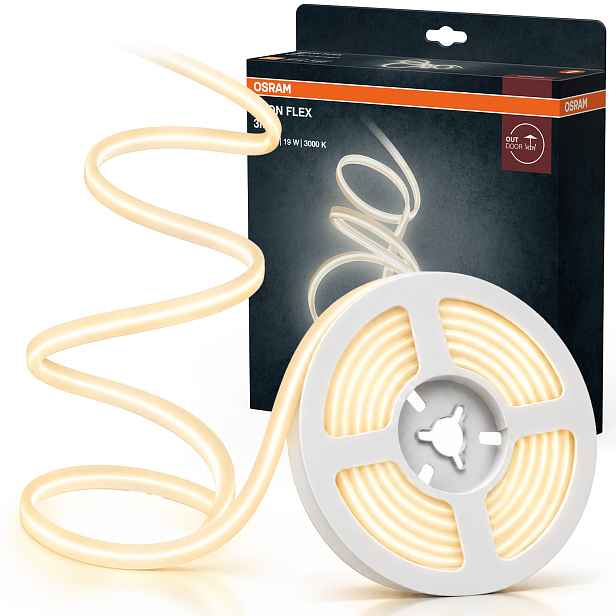 Led páska Neon Hadice Elastická Dekorativní 19W 3000K Teplá IP44 3m Osram