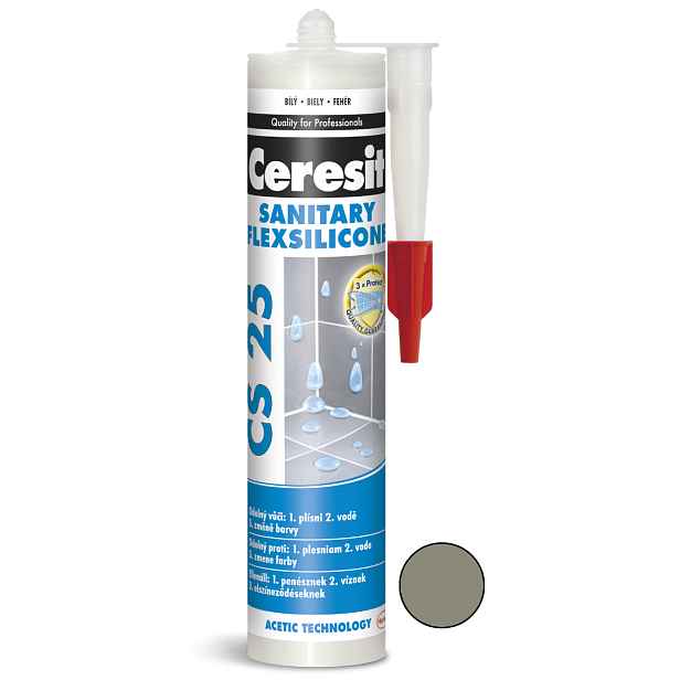 Tmel silikonový sanitární Ceresit CS 25 antracite 280 ml
