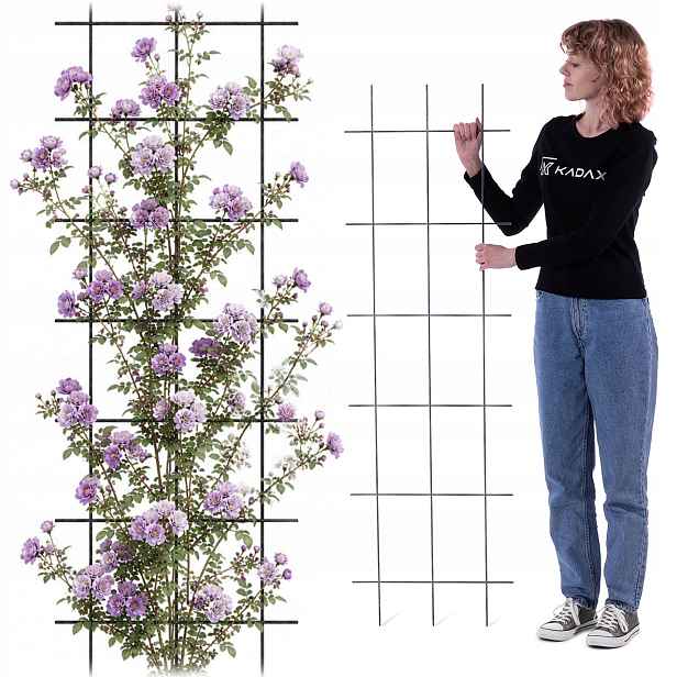 Zahradní Mřížka 45x150 cm Kovová Pro Květinové Rostliny Žebřík Na Popínavé Rostliny Silná