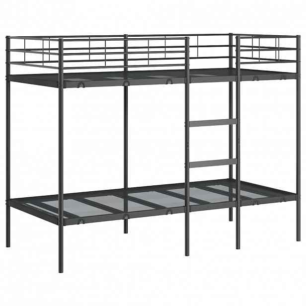 vidaXL Patrová postel bez matrace černá 90x190 cm ocel