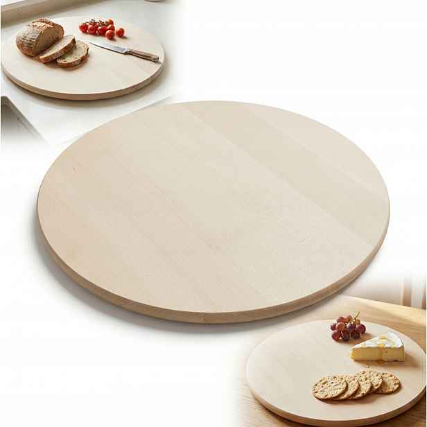 Dřevěná kulatá deska fi 60 cm na krájení Pizzy, sýrových pochoutek, Surová