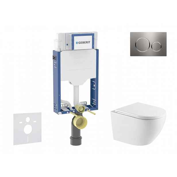 Geberit Kombifix - Set předstěnové instalace, klozetu Oudee a sedátka softclose, tlačítko Sigma20, nerez SANI15CA6110