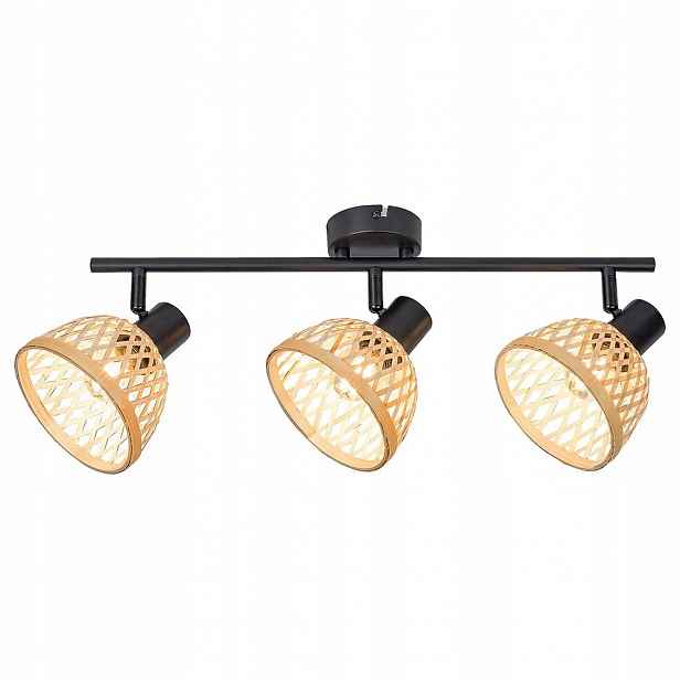 Lampa reflektorová spot černá Rattan pro osvětlení stěny Rabalux