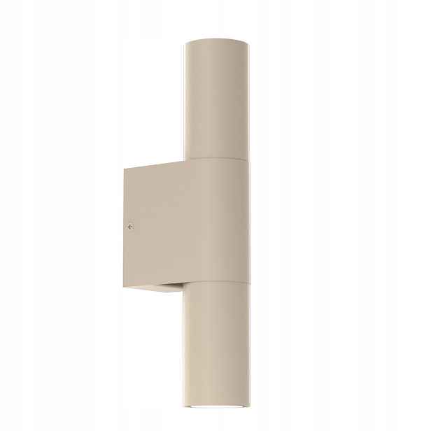 Luminex Raito nástěnná lampa béžová tuba 2x GU10 IP20 kov 30 cm