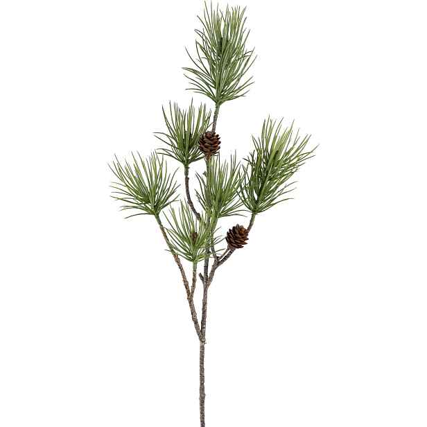 Umělá borová větvička se šiškami výška 72 cm Gasper - zelená