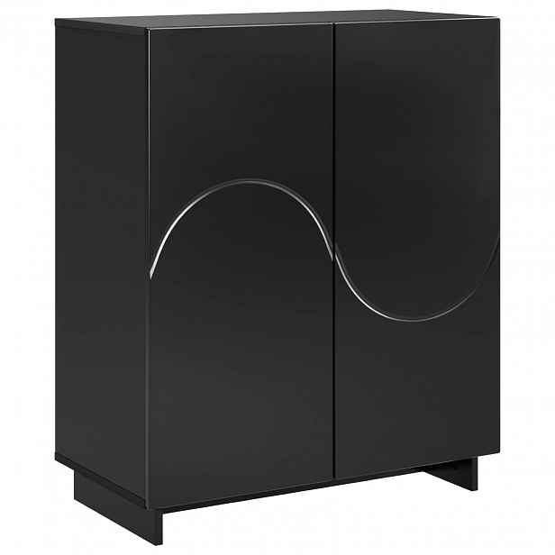 vidaXL Botník 73 x 38 x 87,5 cm Kompozitní dřevo Černá