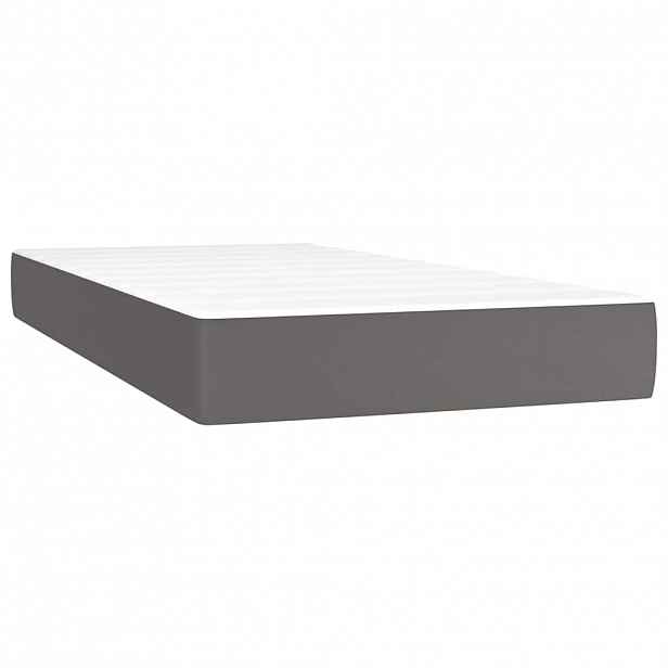 vidaXL Taštičková matrace střední tvrdost šedá 90 x 200 x 20 cm umělá kůže