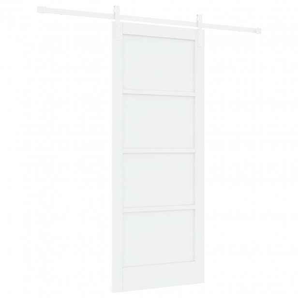 vidaXL Posuvné dveře 83 x 202 cm Masivní borovicové dřevo Bílá