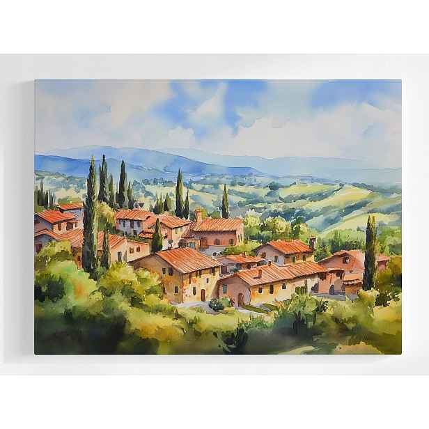 Plakát Krajina Pohled Itálie Toskánsko Město Hory 100x75