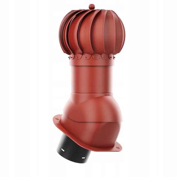 Rotační krb Rotoline pro plechovou střešní krytinu H, průměr 150 mm, kulatý, červený