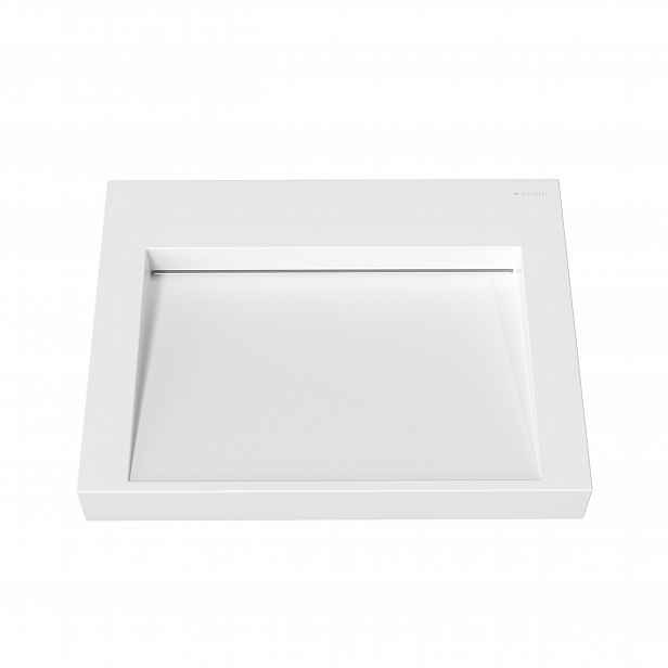 Umyvadlo Veloria Solid Surface Coco White/Bílá s lineárním odtokem 60 cm