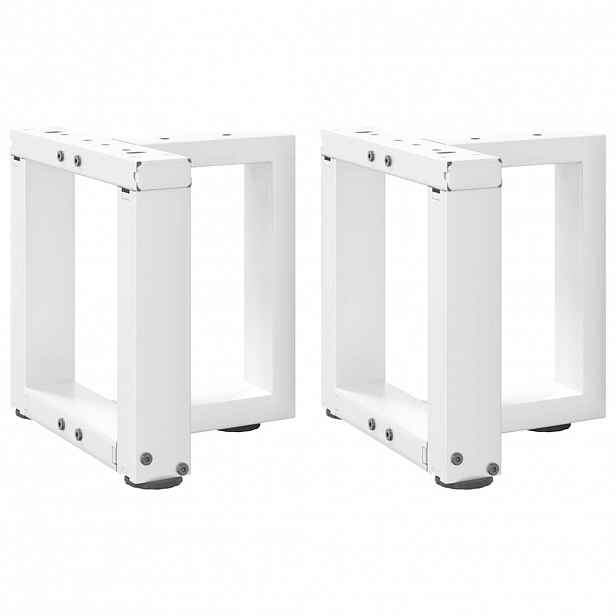 vidaXL Nohy konferenčního stolku ve tvaru T, 2 ks, bílé, 30 x 25 x (30-31) cm, ocel