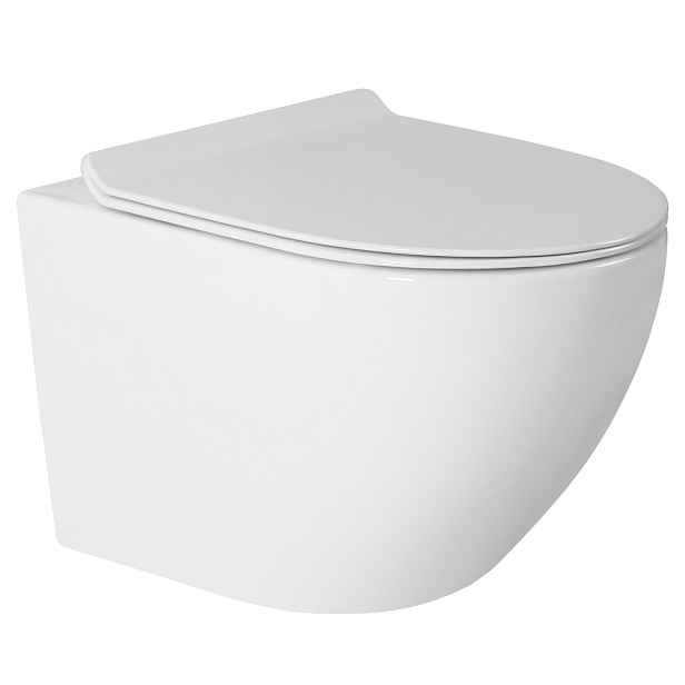Závěsná Wc Mísa Rimless Bez Příruby S Deskou