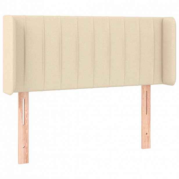 vidaXL Čelo postele typu ušák krémové 103 x 16 x 78/88 cm textil
