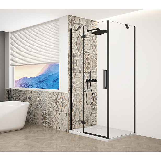 Gelco TRINITY BLACK čtvercový sprchový kout 1000x1000mm, čiré sklo, levé