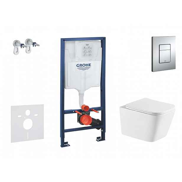 Grohe Rapid SL - Set předstěnové instalace, klozetu Arkas I a sedátka softclose, tlačítko Skate Cosmopolitan, chrom SANI11BA1111